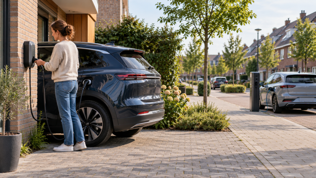 Thuisladen of openbaar laden bij een elektrische auto
