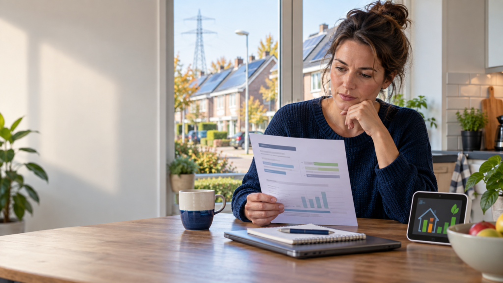 Huiseigenaar bekijkt de stijgende energierekening van 2027